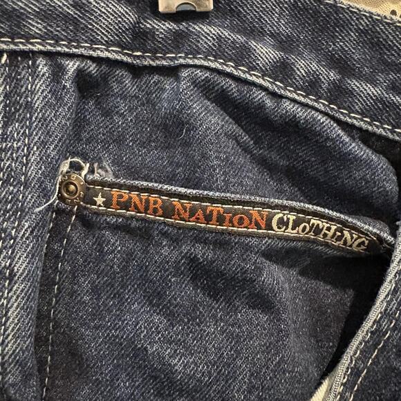 Vintage PNB Nation Jeans Mens 36x34 Blue Denim Carpenter Workwear Baggy 90s Rare - Picture 8 of 16